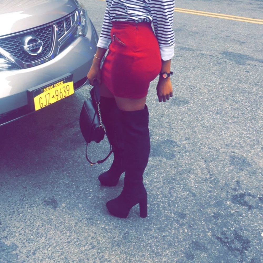 Short red skirt
